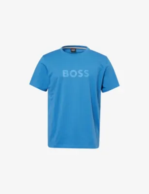 BOSS Sun-Protection Regular-Fit Cotton-Jersey T-Shirt - LIGHT/PASTEL GREY detail 2