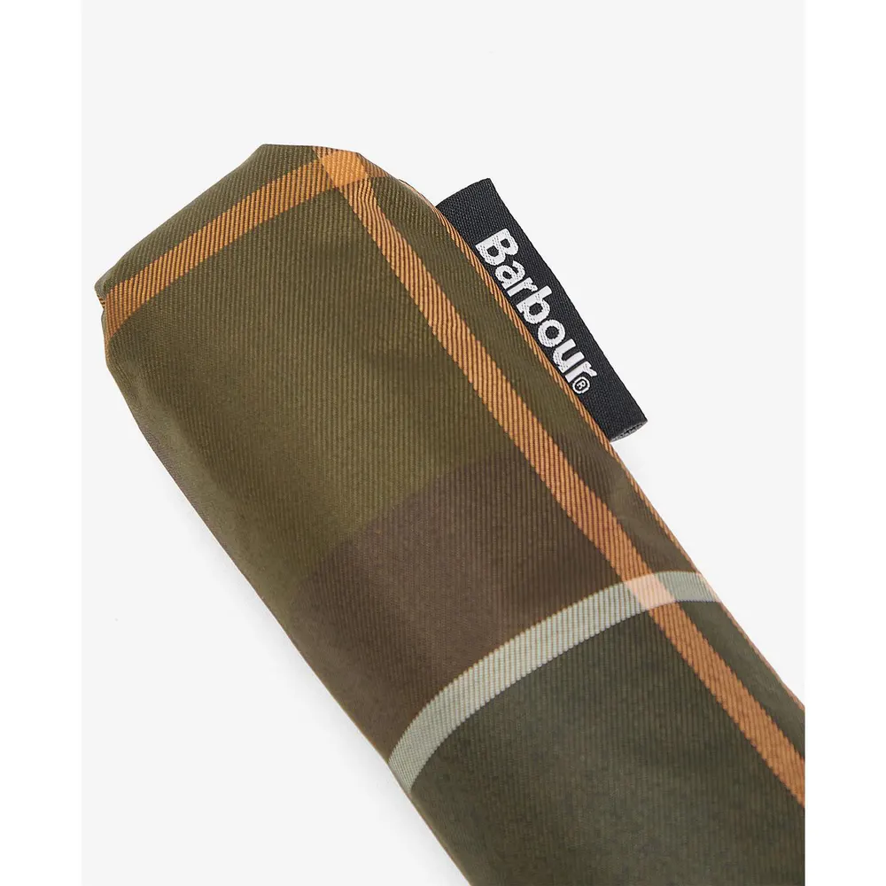 Barbour Tartan Small Wooden Handle Umbrella detail 3