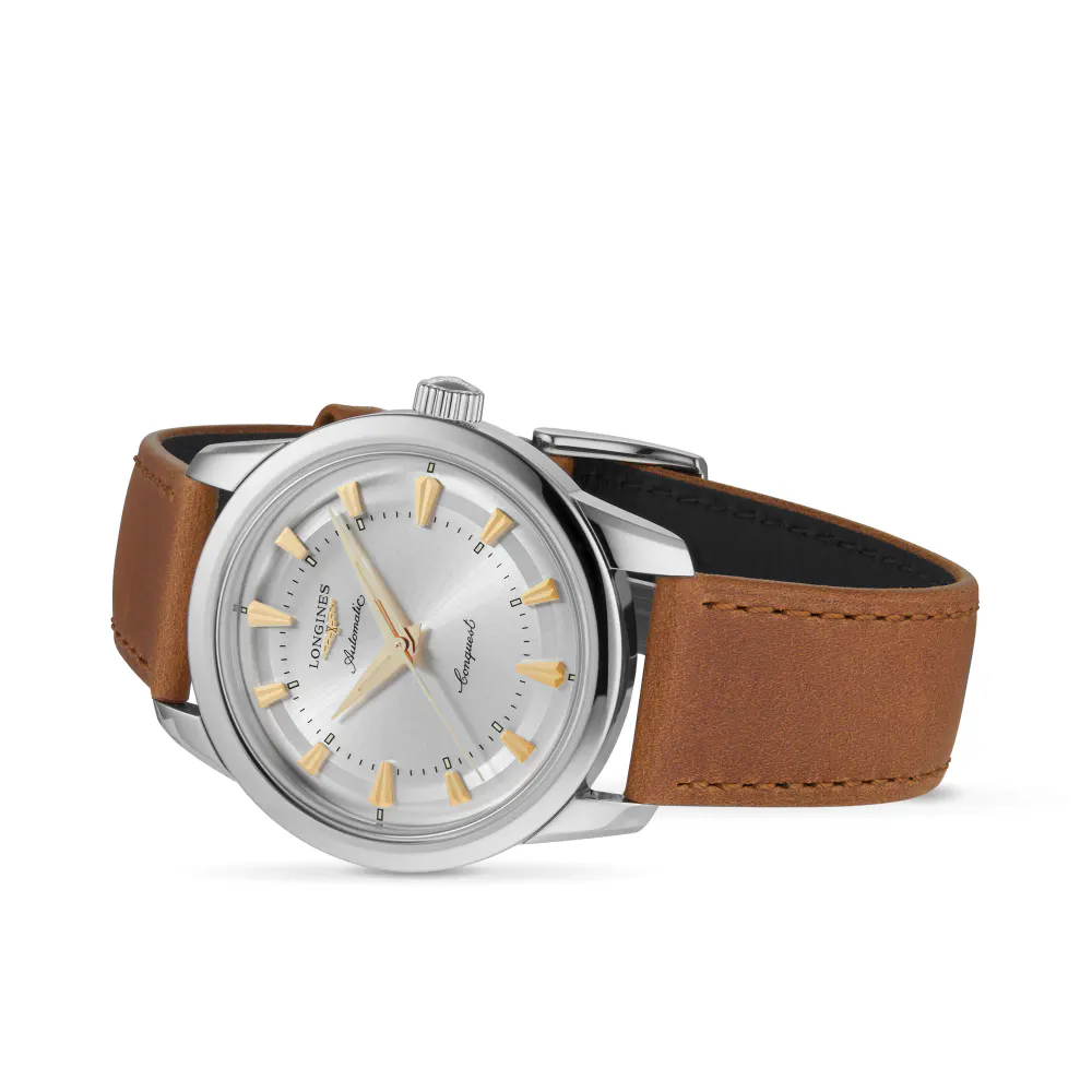 Longines Conquest Heritage 38mm Mens Watch Silver detail 2