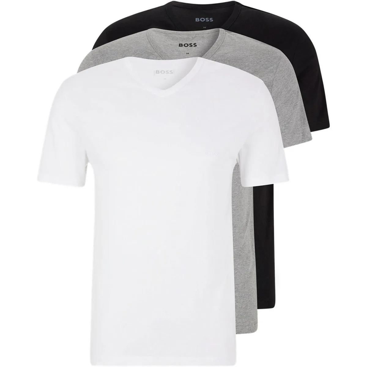 Boss Mens BOSS Bodywear 3 Pack T-Shirts - Soft Breathable Fabric with Logo Detail