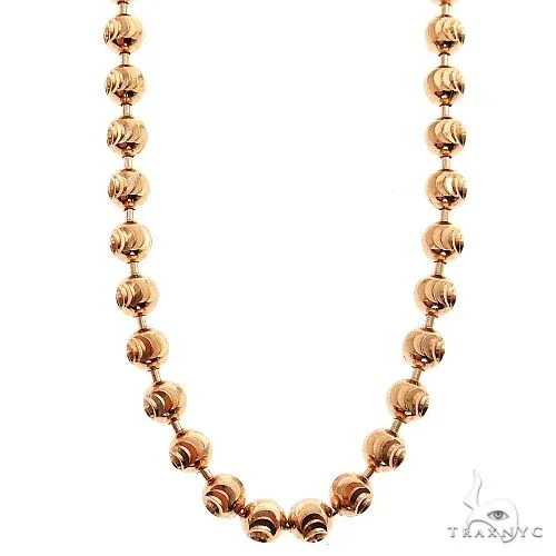 JALGAS - MELANO CREATION 14k Rose Gold Moon Cut Diamond Cut Chain 4mm 22 inches 69526 in Rose – Chain