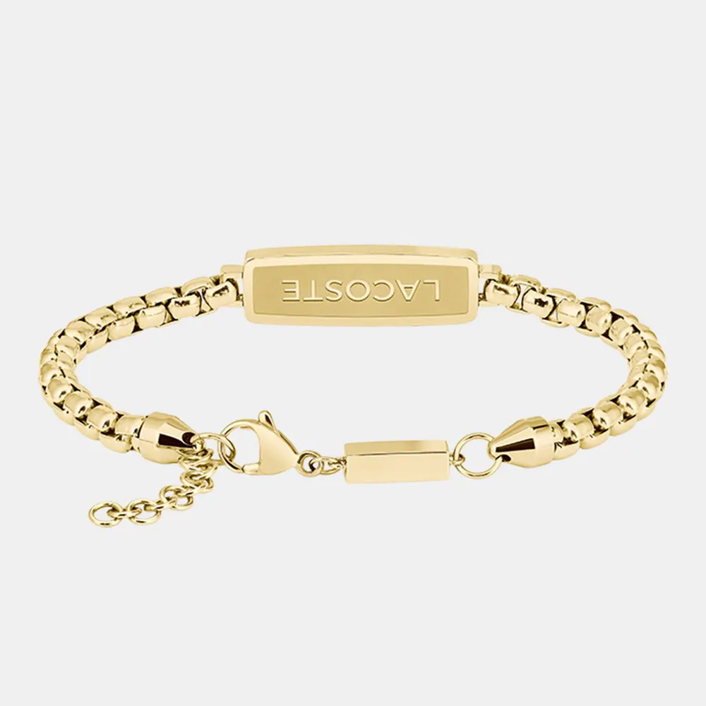 Lacoste Lacoste Mens District Gold IP Reversible Pendant Bracelet detail 2