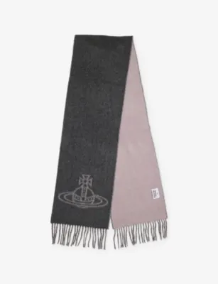 VIVIENNE WESTWOOD Double Face Orb-Jacquard Wool Scarf