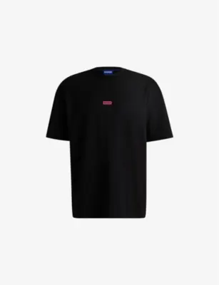 HUGO Logo-print loose-fit cotton-jersey T-shirt - MEDIUM BEIGE