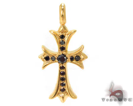 RINA - For Him FACTORY Black Diamond Cross Crucifix Pendant 29108 in Rose Gold – Pendant