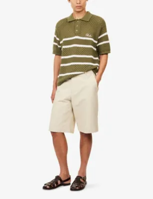 BELIER St.Tropez Crochet Cotton Polo Shirt detail 2