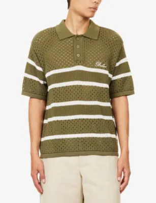 BELIER St.Tropez Crochet Cotton Polo Shirt detail 3
