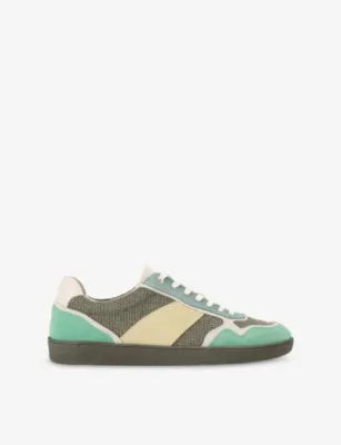 KURT GEIGER LONDON Lloyd Suede and Mesh Trainers - EUR 41 / 7 UK MEN in KHAKI – Mens | Trainers | Lace up trainers