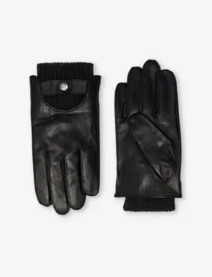 DENTS Touch leather touchscreen gloves - BLACK/CHARCOAL - XL