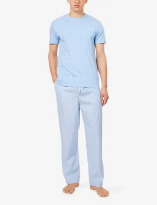 DEREK ROSE James Stripe Cotton Pyjama Trousers detail 2