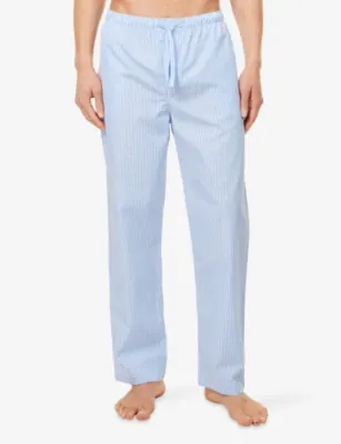 DEREK ROSE James Stripe Cotton Pyjama Trousers detail 3