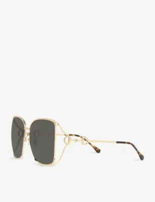 GUCCI GG1020S square-frame metal sunglasses detail 3
