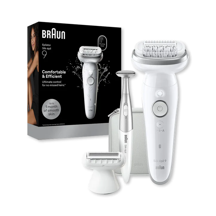 BRAUN Silk·épil 9, Wet & Dry Epilator, Lasting Smooth Skin, 9-241, Silver