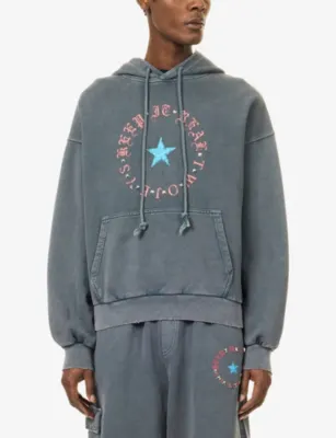 TWOJEYS Keep It Real Studded Graphic Cotton-Jersey Hoody detail 3