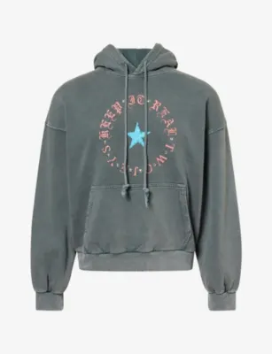 TWOJEYS Keep It Real Studded Graphic Cotton-Jersey Hoody