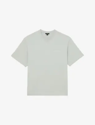 REISS Casa Logo-Print Cotton-Jersey T-Shirt - BLACK detail 2