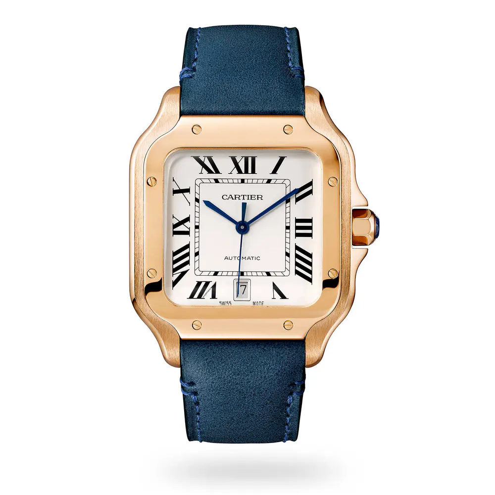 Cartier Santos De Cartier Watch Large Model, Automatic Movement, Rose Gold, 2 Interchangeable Leather Bracelets detail 2