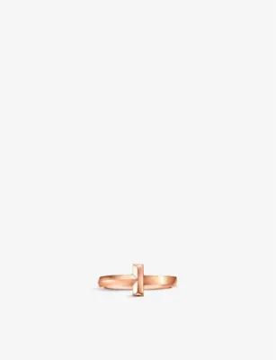 TIFFANY & CO Tiffany T T1 Narrow 18ct rose-gold ring - 7.5