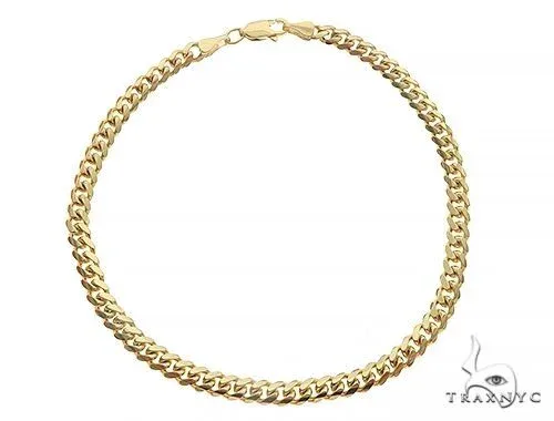 JALGAS - SKYLINE JEWELRY 10K Yellow Gold Solid Miami Cuban Link Bracelet 8 Inches 3.3mm 67108 in Yellow – Bracelet