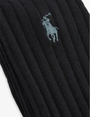 POLO RALPH LAUREN Logo-embroidered stretch-cotton blend socks - 5.5-8 detail 2