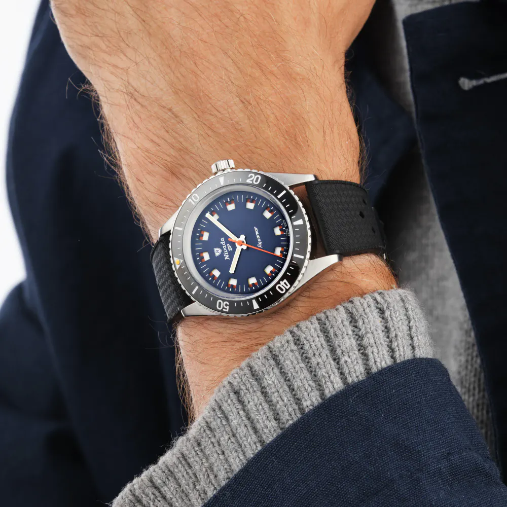 Nivada Grenchen Aquamar Automatic 38mm Mens Watch Blue in Blue, additional product view 2