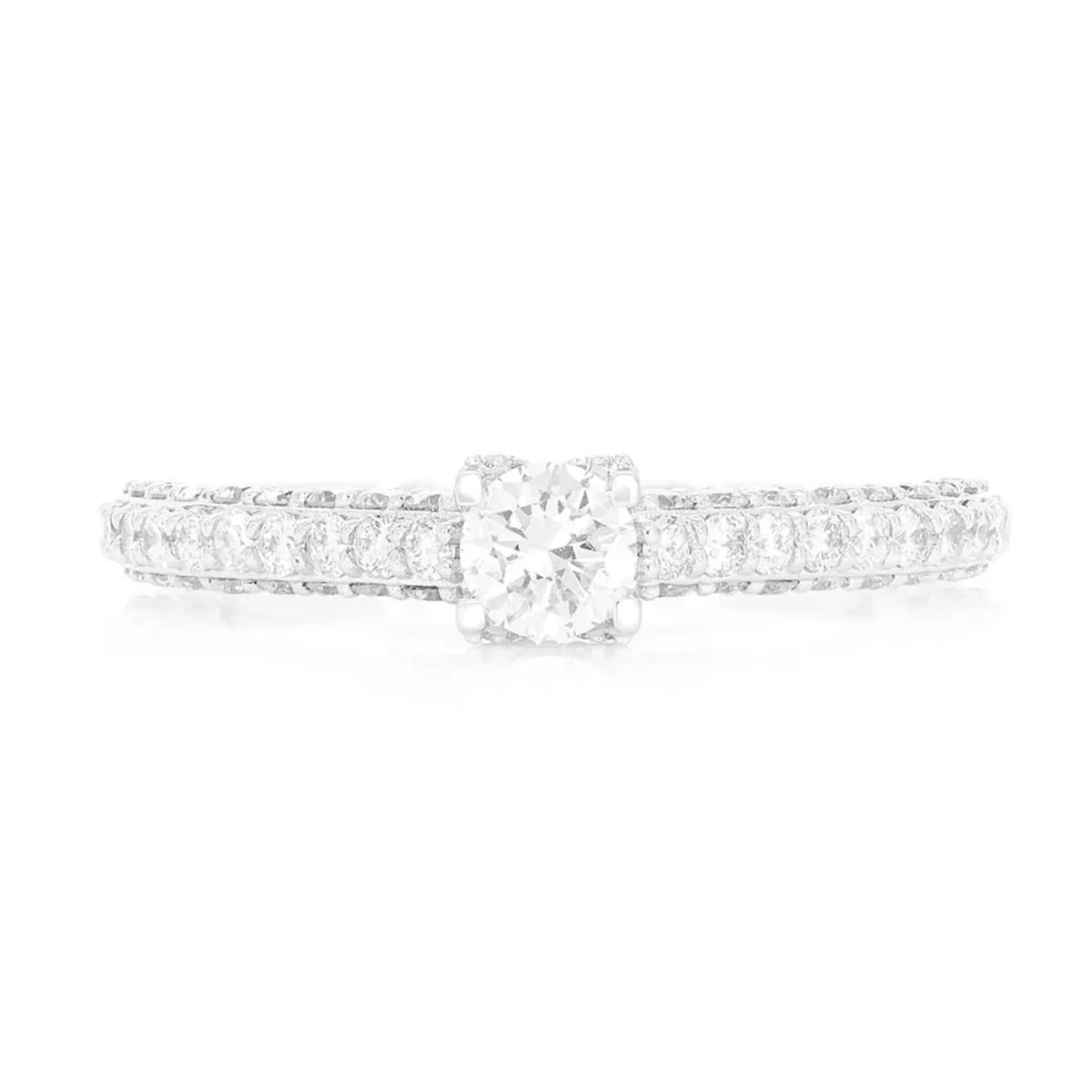 For Him Cathedral Pavé Diamond Engagement Ring in White Gold / Natural Diamond – Ring