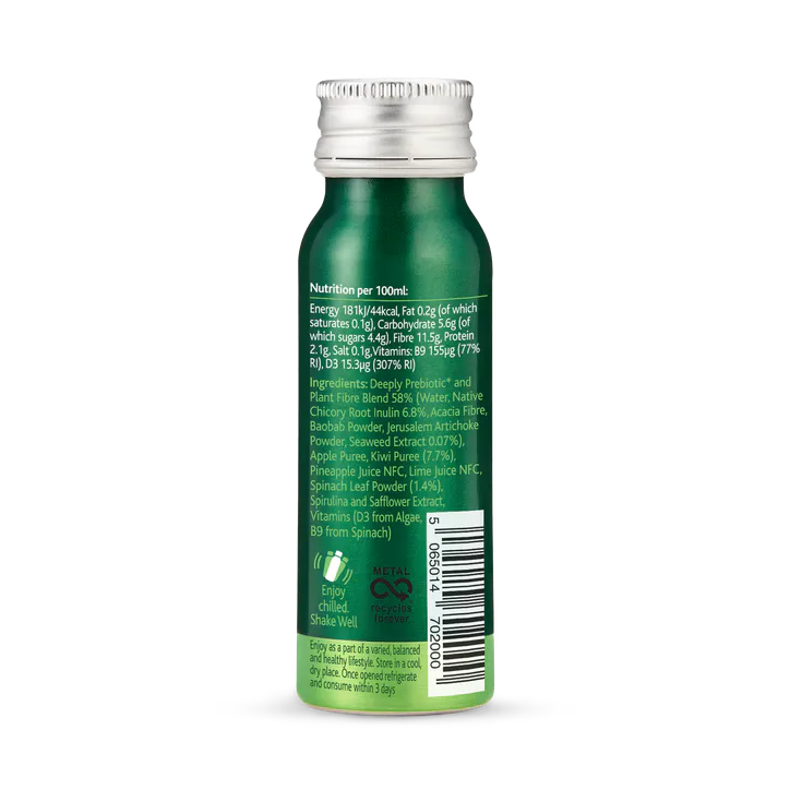 Deeply Gut Health Food With Prebiotic Plant Fibre Spinach & Kiwi With Seaweed 65ml, additional product view 2