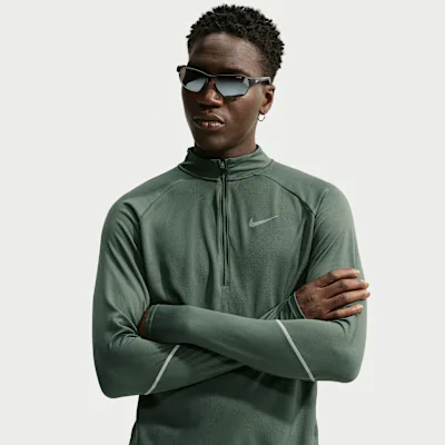 Nike Miler Men's Dri-FIT 1/2-Zip Running Top - Camo Green/Black