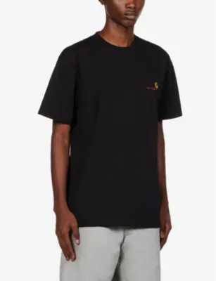 CARHARTT WIP American Script logo-embroidered cotton-jersey T-shirt detail 3