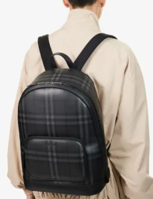 BURBERRY City Check Zip Coated-Canvas Backpack detail 3