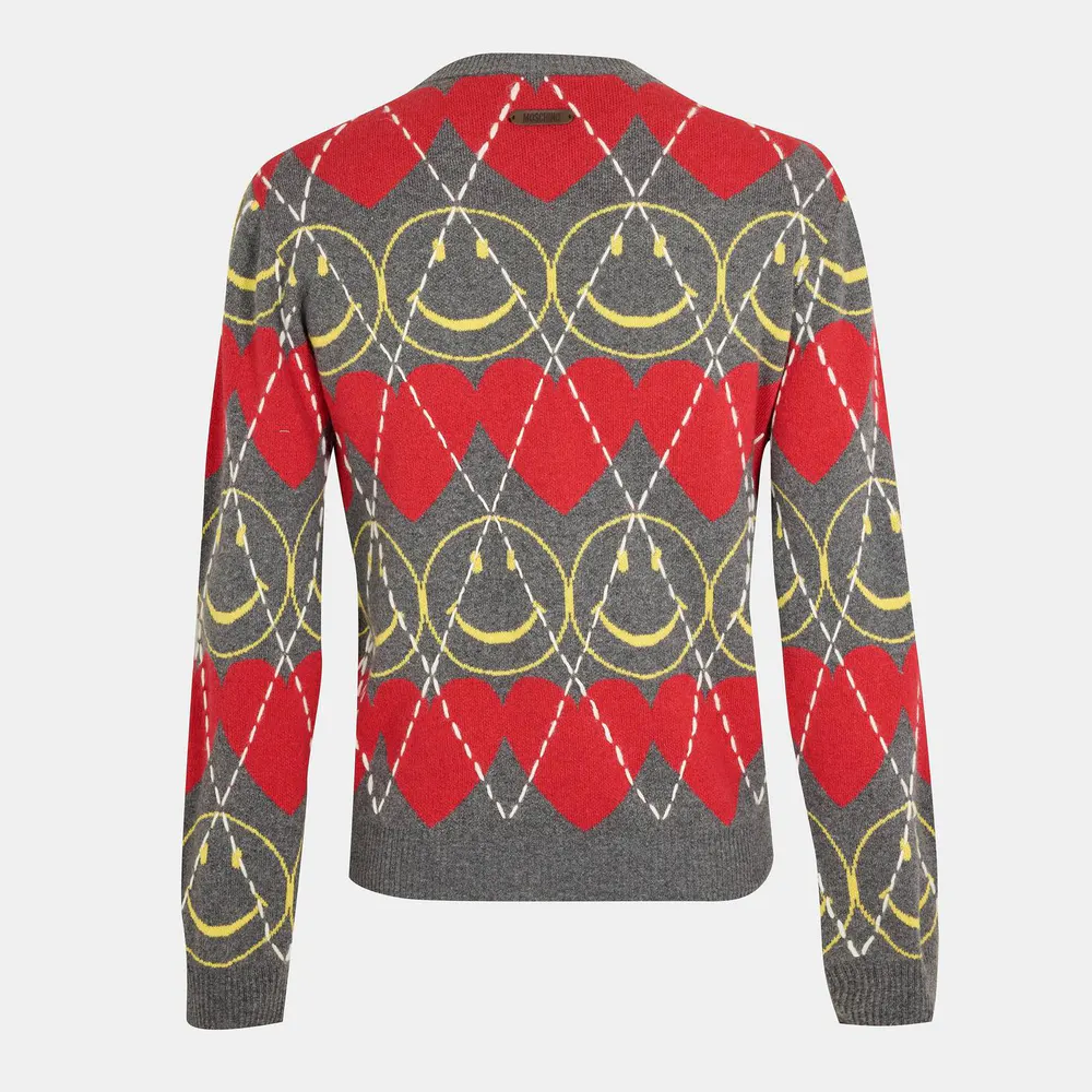 Moschino Men's Smile Soft Knit Crew Neck Jumper detail 2