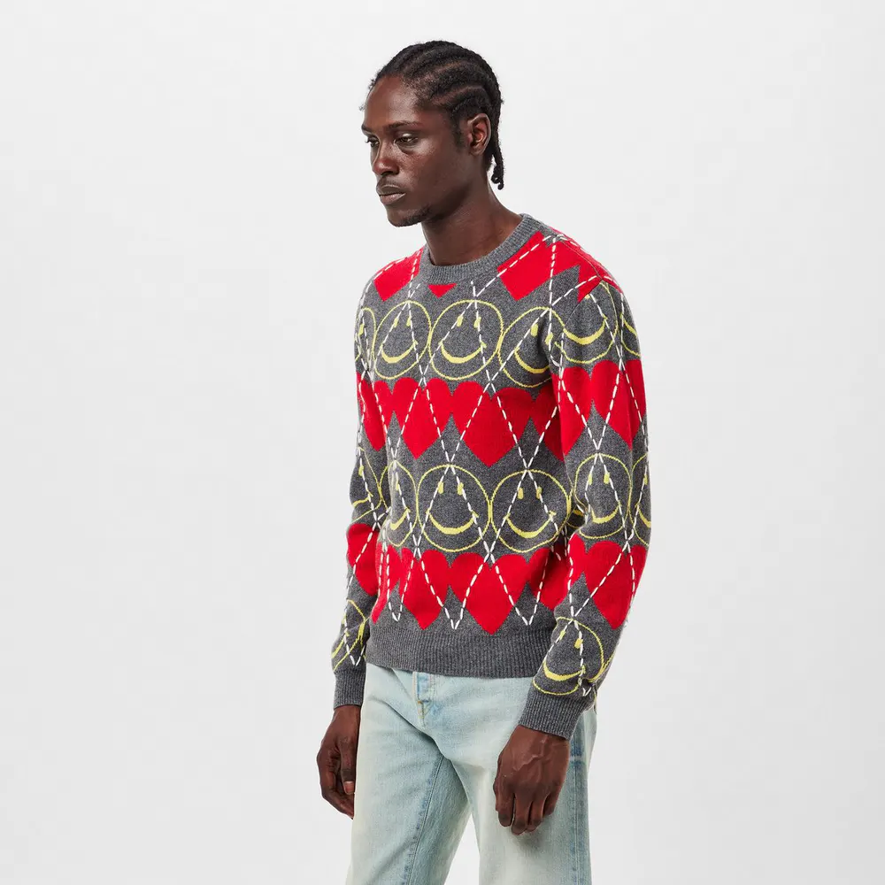 Moschino Men's Smile Soft Knit Crew Neck Jumper detail 3