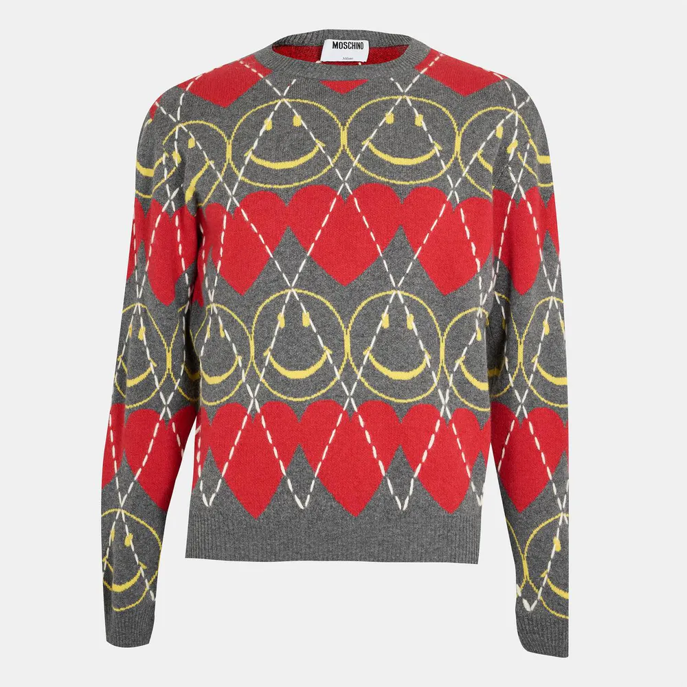 Moschino Men's Smile Soft Knit Crew Neck Jumper