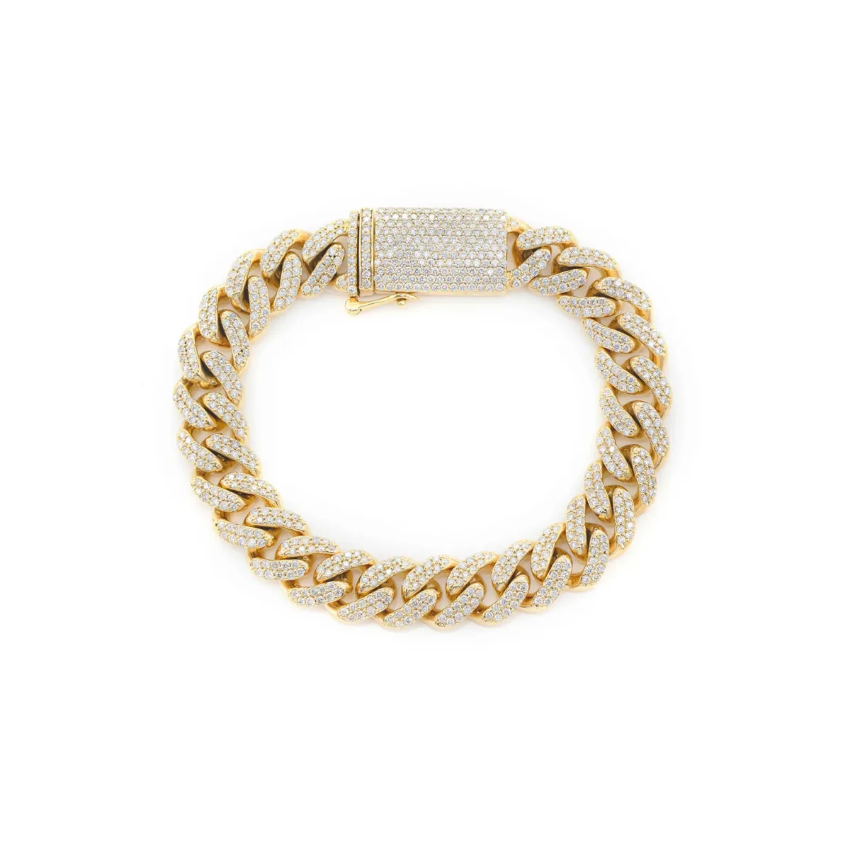 For Him Miami Cuban Diamond Bracelet in 10mm /5.00ctw / Yellow Gold / 8.5" – Bracelet