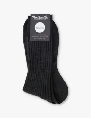 PANTHERELLA Laburnum branded wool-blend socks - DARK BLUE detail 2