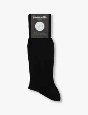 PANTHERELLA Laburnum branded wool-blend socks - DARK BLUE