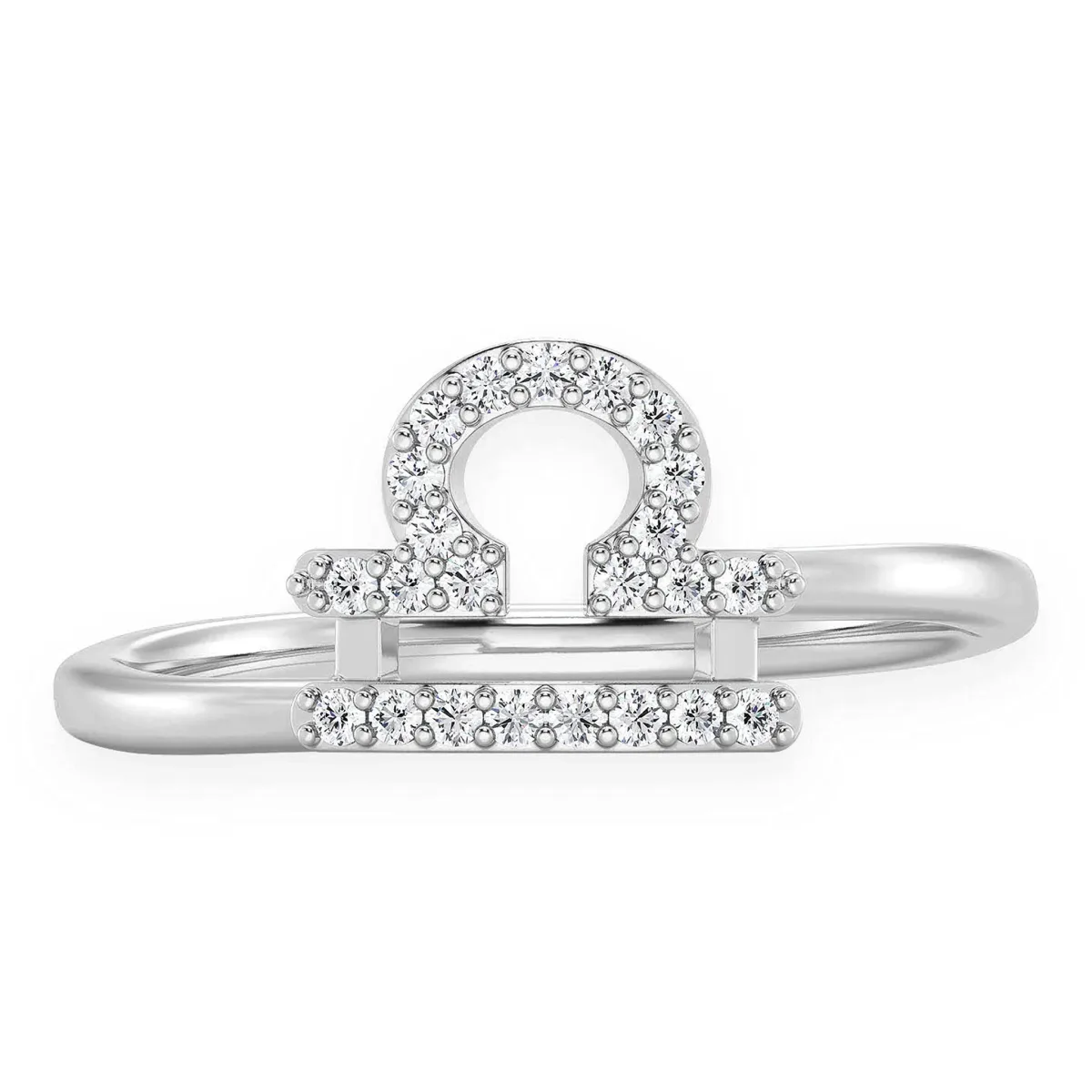 For Him Zodiac Diamond Ring in Libra / White Gold / Natural Diamond – Ring