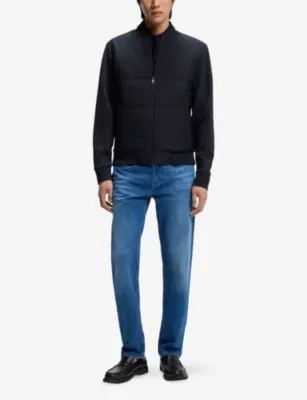 BOSS Padded-Panel Zipped Cotton Sweatshirt detail 2