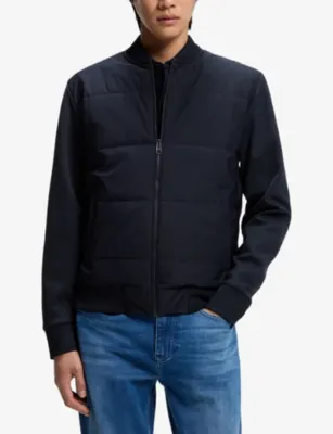 BOSS Padded-Panel Zipped Cotton Sweatshirt detail 3