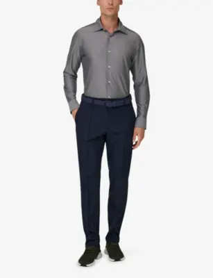 BOGGI MILANO Straight Regular-Fit Stretch Wool-Blend Trousers detail 2