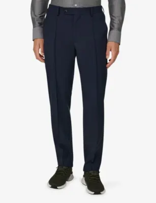 BOGGI MILANO Straight Regular-Fit Stretch Wool-Blend Trousers detail 3