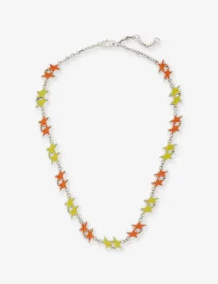 TWOJEYS Melted Stars 925 Sterling Silver-Plated Brass Necklace