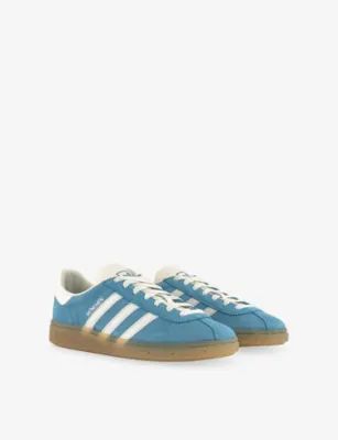 ADIDAS Munchen Suede Low-Top Trainers - 5.5 in PRELOVED BLUE OFF WHITE, additional product view 3