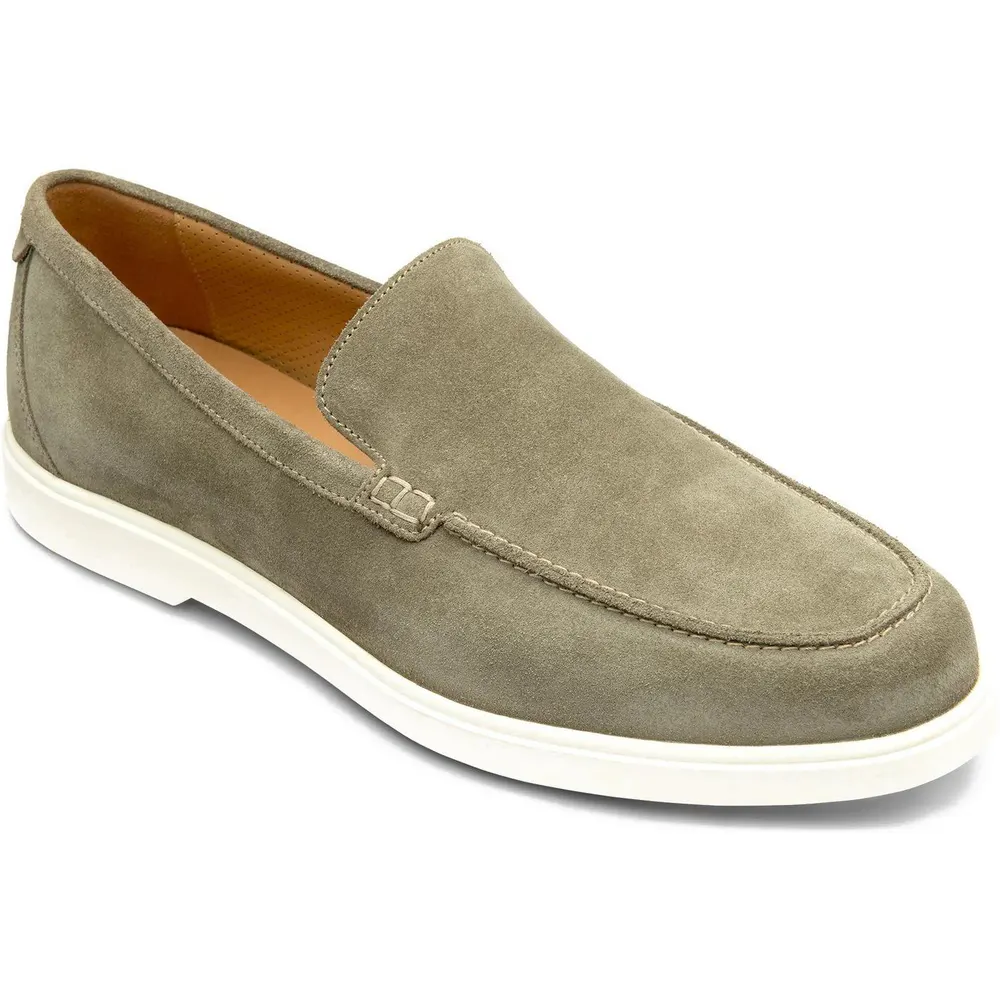 Loake Men's Tuscany Loafers in Pistacio Suede, additional product view 2