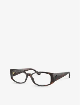 VERSACE VE3343 branded irregular-frame plastic glasses in BROWN, additional product view 2