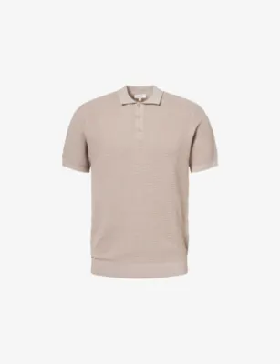 ARNE Short-Sleeve Rib-Knit Cotton Polo Shirt