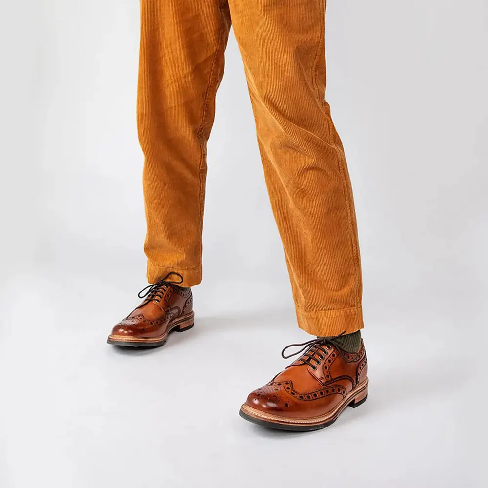 Grenson Archie Brogue in Tan Handpainted, additional product view 2