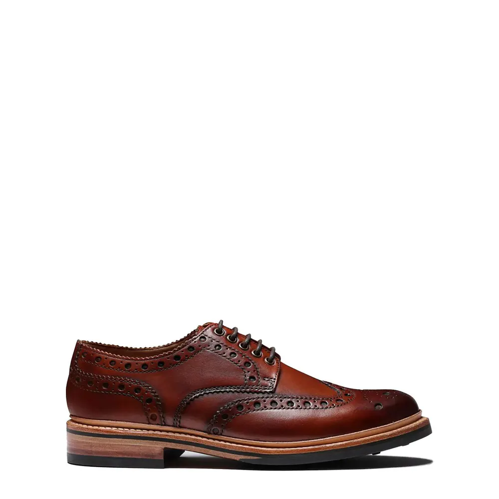 Grenson Archie Brogue in Tan Handpainted – Footwear