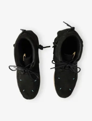 VISVIM Lhamofolk Lace-Up Suede Boots - 9 in BLACK, additional product view 2