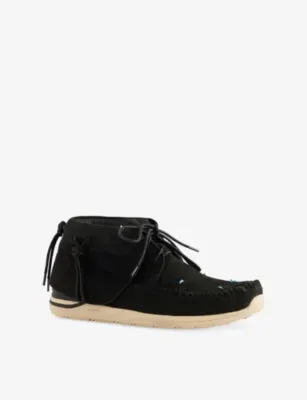 VISVIM Lhamofolk Lace-Up Suede Boots - 9 in BLACK, additional product view 3